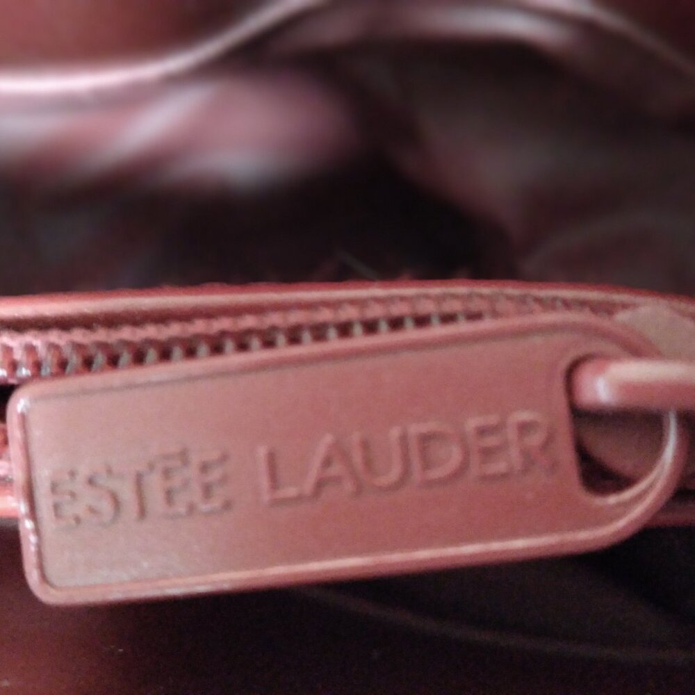 Estee Lauder Red Leather Shoulder Bag - Picture 8 of 9